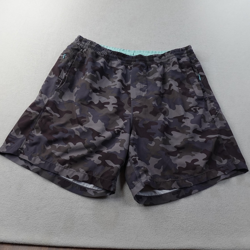 Birddogs Boom Shorts Mens 3XL Gray Camo Classic 7" Lined Stretch Athletic